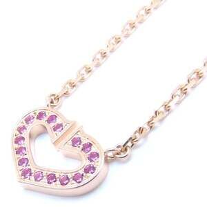 CARTIER C Heart Necklace with Pink Sapphire and 18K Gold 293487